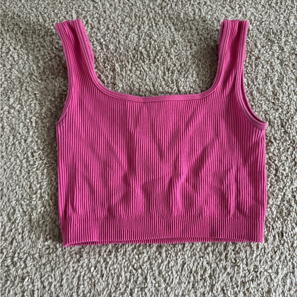 Zara Fuchsia Ribbed Tank Top